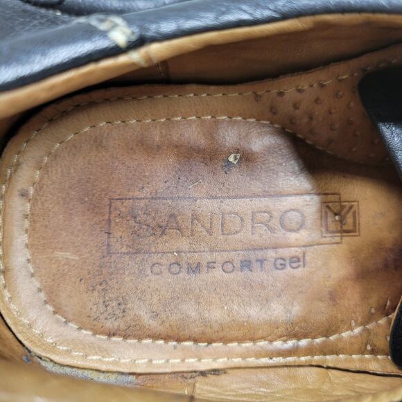 Sandro Moscoloni Brazil Comfort Shoes Mens 9D Black Leather Casual Lace Up - Picture 2 of 16